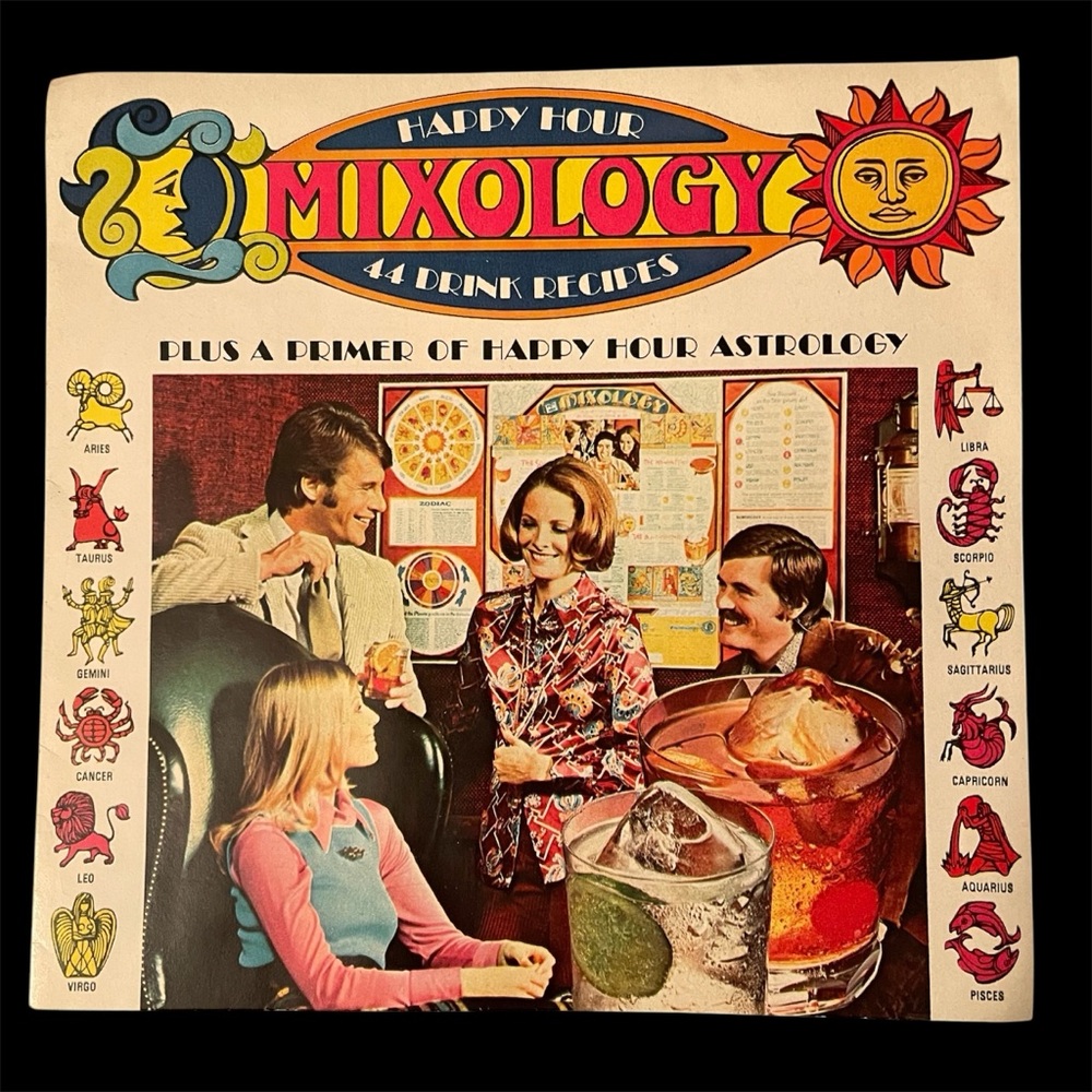Vintage 1972 Mixology 44 Drink Recipes 12 pgs + a primer of Happy Hour A…